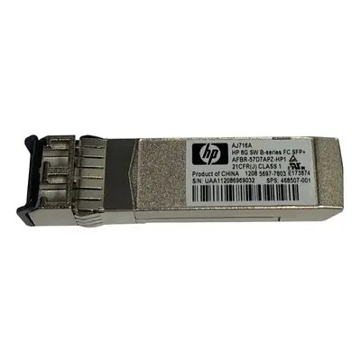468507-001 HP B-Series 8Gb/s 8GBase-SR Multi-Mode Fibre 850nm 300m Fibre Channel Duplex LC Connector SFP+ Transceiver Module