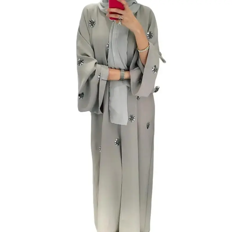 Embroidered Beaded Cardigan Dress - Comfortable and Stylish Design for Everyday Wear Womenswear Coats Tie Dye Print Modest Ab...