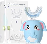 Kids Electric U Shaped Toothbrush Children Rechargeable Sonic Toothbrush Toddler baby toothbrushes with1-4 Brush Heads Full M...
