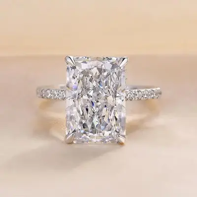 【B1】4CT Cubic Zirconia Ring - Classic Fashionable and Elegant Everyday Ring for Women Perfect for Wedding Anniversary ...