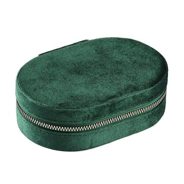 Italian Velvet Double Layers Jewelry Set Storage Zipper Boxes