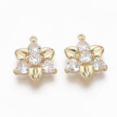 Brass Clear Cubic Zirconia Links