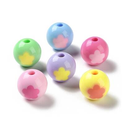Two Tone Opaque Acrylic Beads
