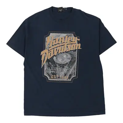 Onalaska, Wisconsin Harley Davidson Graphic T-Shirt - XL Navy Cotton