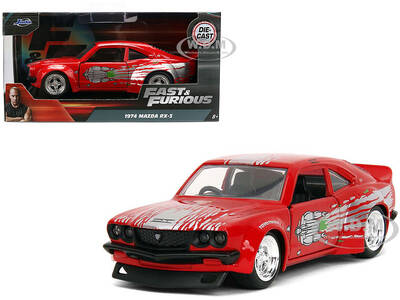 1974 Mazda RX-3 Red with Graphics Fast & Furious Series 1/32 Diecast Model Car by Jada