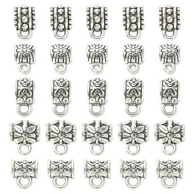 25Pcs 5 Styles Alloy Tube Bails