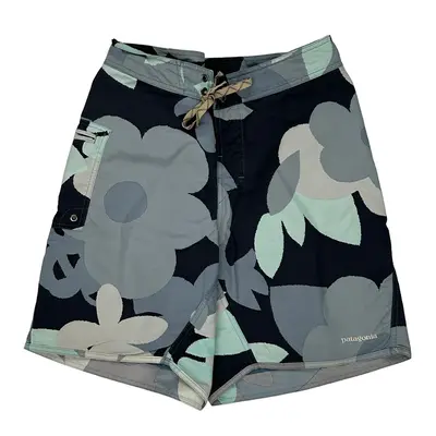 Floral Design Patagonia Sport Shorts - Medium Navy Nylon