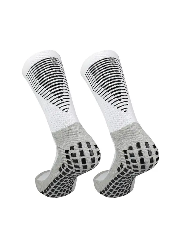 Unisex Colorblock Print Training Athletic Crew Socks, Summer Breathable Athletic Socks, Non-slip Soccer Grip Socks for Men & ...