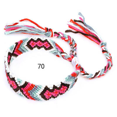 Cotton Braided Rhombus Pattern Cord Bracelet