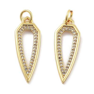 Rack Plating Brass Micro Pave Cubic Zirconia Pendants