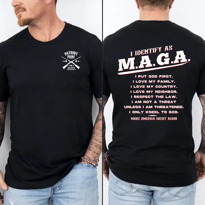 I Identify as MAGA Shirt, Sweatshirt, Hoodie-Make America Great Again, God & Country Values, patriot pride T-shirt-MAGA Trump...