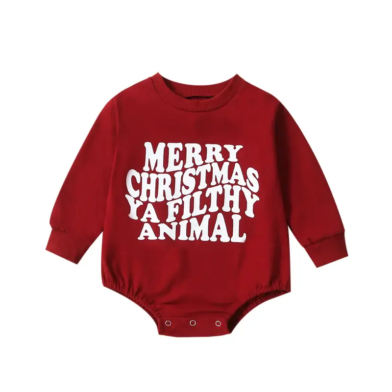 My First Christmas Baby Girl Boy Outfit Sweatshirt Romper Sweater Onesie Long Sleeve Bodysuit Fall Clothes