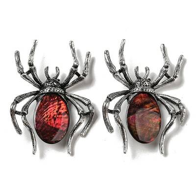 Dual-use Items Alloy Pave Dyed Shell Spider Brooch