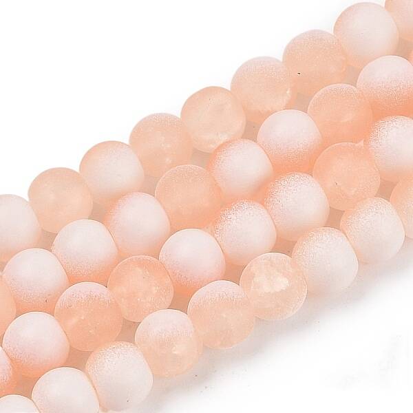 Frosted Crackle Glass Beads Strands