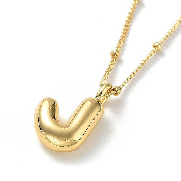Initial Letter Brass Pendant Necklaces