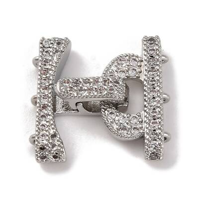Brass Micro Pave Clear Cubic Zirconia Fold Over Clasps