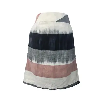 Handwoven Stripe Pencil Skirt - Green - S