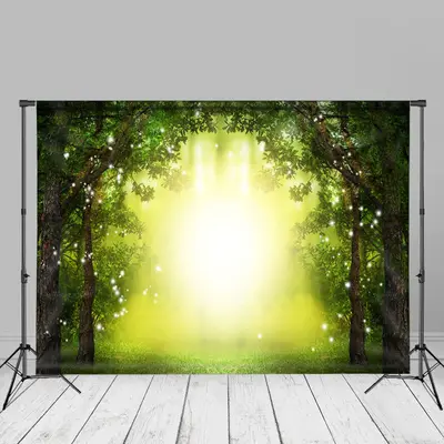 Enchanted Spring Forest Shiny Photoshoot Backdrop - Aperturee