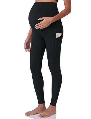 POSHDIVAH Women's Maternity Workout Leggings Over The Belly Pregnancy Yoga Pants with Pockets Soft Activewear Work Pants preg...