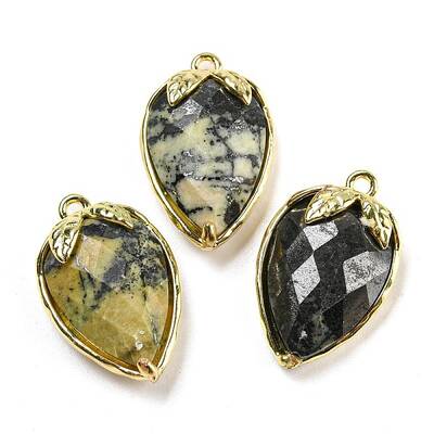 Natural Yellow Turquoise(Jasper) Faceted Pendants