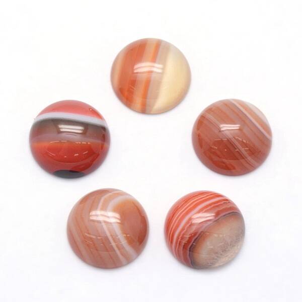 Natural Red Banded Agate Cabochons