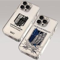 Hot Anime Attack on Titan Phone Case for IPhone 16 15 14 13 12 11 Mini Pro Max X XR XSMax 7 8 Plus SE20 Transparent Cover