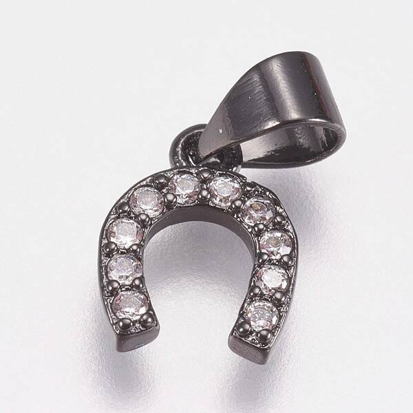 Brass Micro Pave Cubic Zirconia Charms