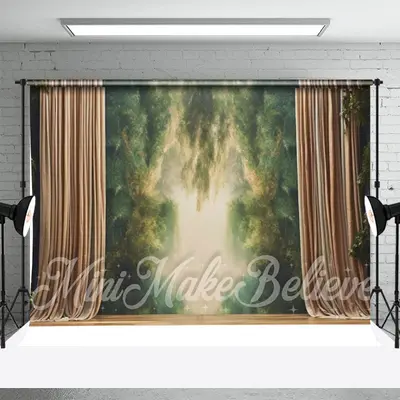 Greenery Wall Curtain Stage Backdrop For Cake Smash - Aperturee