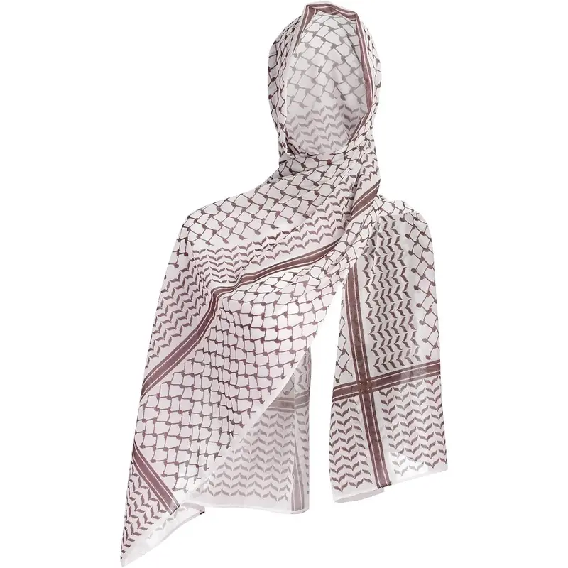 Women's Keffiyeh Scarf Chiffon Muslim Hijab Arabic Dubai  Wrap Printed Long Headscarf Shawl