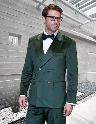 Men's Velvet 2-Piece Suit - Solid Color | Fashionable & Stylish