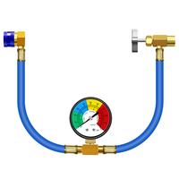 JIFETOR AC Charge Hose with Gauge, Car R134A Refrigerant Recharge Kit, Auto Air Conditioning U Charging Hose Low Pressure Mea...