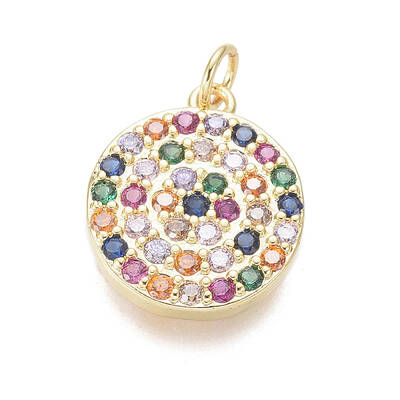 Brass Micro Pave Cubic Zirconia Charms