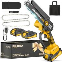 PULITUO 6 Inch Electric Chainsaw Cordless, Lightweight Handheld Chain Saw, for Tree Branches, Wood Cutting, Metal Portable To...