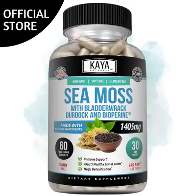 Kaya Naturals Sea Moss | Joint Supplement for Men and Women | with Burdock Root, Irish Moss, Bladderwrack, and BioPerine | fo...