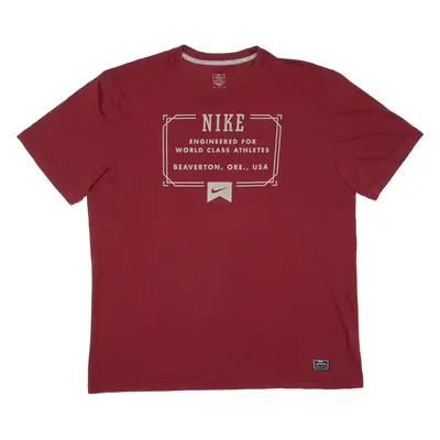 NIKE Mens T-Shirt Maroon XL