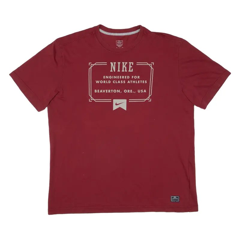 NIKE Mens T-Shirt Maroon XL