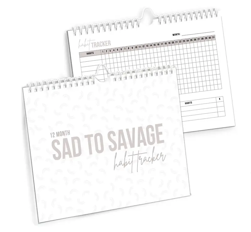 SAD TO SAVAGE Habit Tracker by Shelby Sacco - Daily Habit Tracker Journal with Affirmations and Educational Material on The H...