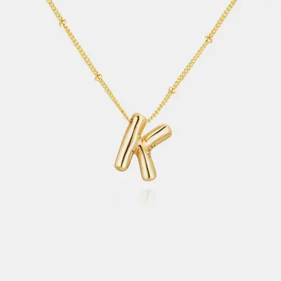18K Gold Letter Pendant Necklace
