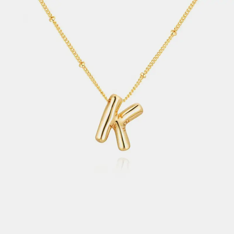 18K Gold Letter Pendant Necklace