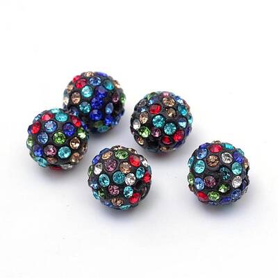 Polymer Clay Pave Rhinestone Beads