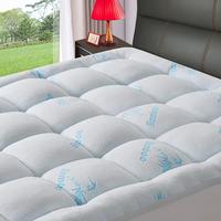 Extra Thick Bamboo Mattress Topper Bed,Cooling Mattress Pad Cover Plush Soft Noiseless Down Alternative Fill,with 8-21\