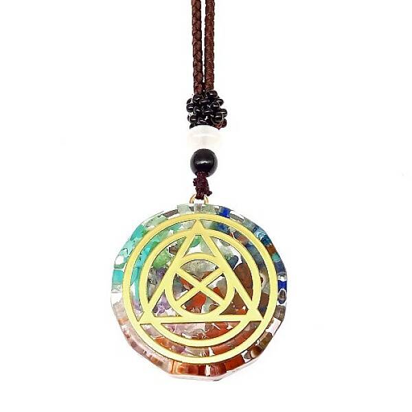 Resin & Natural & Synthetic Mixed Gemstone Pendant Necklaces