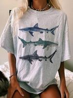 Women's Drop Shoulder Tee, Casual Cute Half Sleeve Round Neck T-shirt for Summer, Ladies Top for Daily Wear, Graphic Tees, W...
