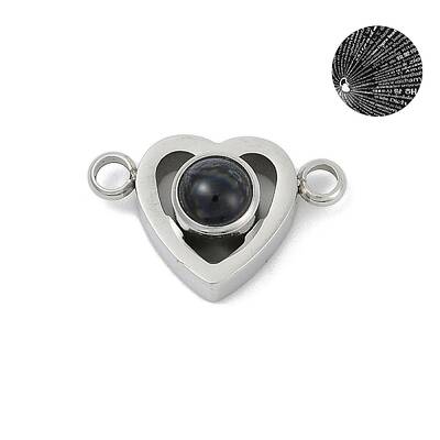 201 Stainless Steel 100 Languages I love you Projection Connector Charms