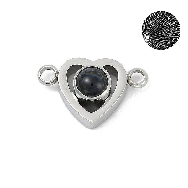 201 Stainless Steel 100 Languages I love you Projection Connector Charms