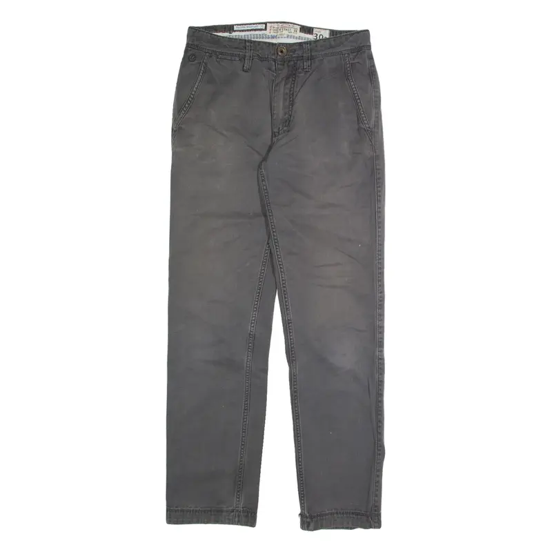 FAT FACE Chino Mens Trousers Grey Regular Tapered W30 L30