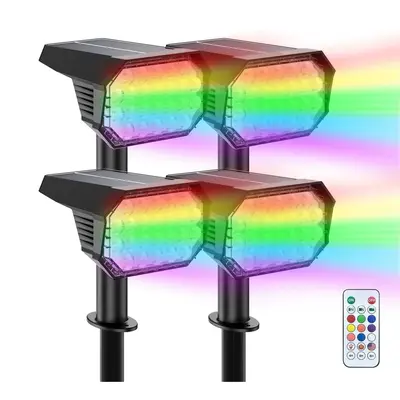 FabStyl RGB Outdoor Solar Spot LED Light With Remote Control, Solar Landscape Light, Color Changing LED Light, Waterproof IP6...