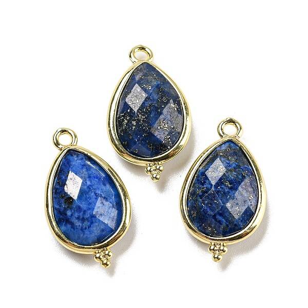 Natural Dyed Lapis Lazuli Faceted Pendants