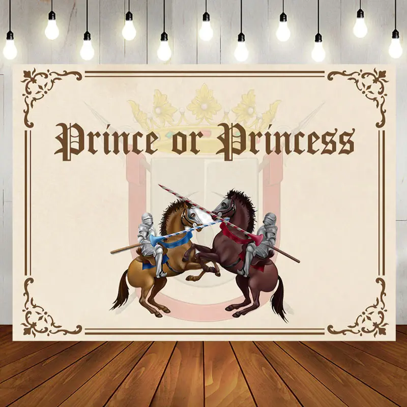 Aperturee Medieval Knight On Horse Backdrop For Gender Reveal - Aperturee