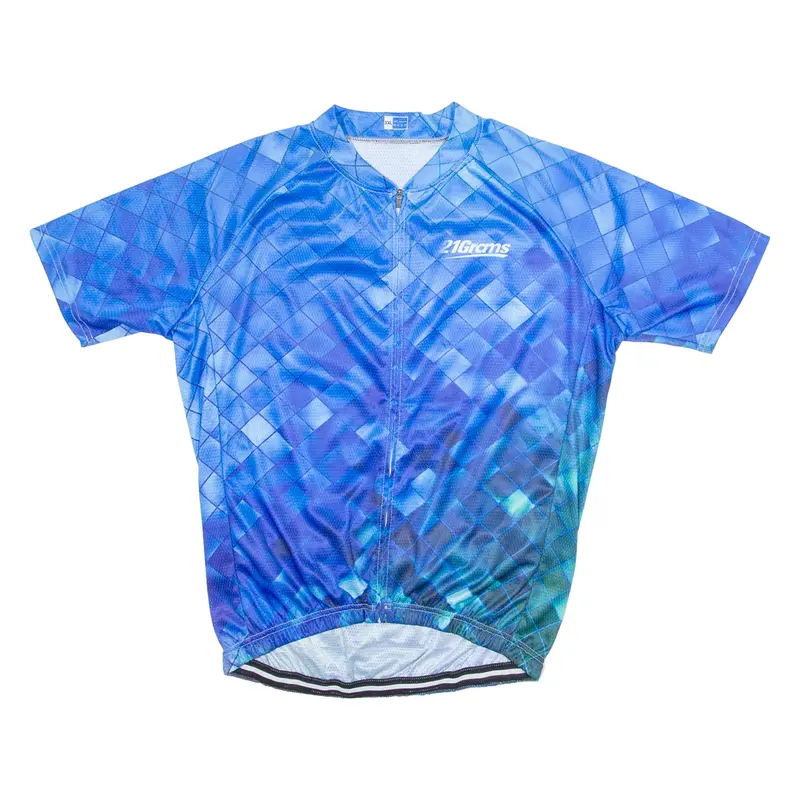 21 GRAMS Cycling Mens Jersey Blue High Neck 2XL